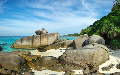 Image showing Beach and rocks on Similan islands