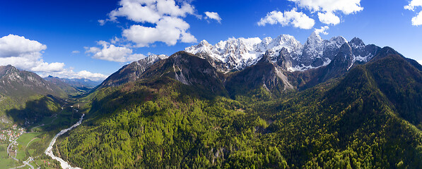 Image showing Aerial view on mountains in Triglav park