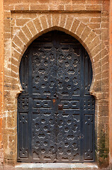 Image showing Decorated door in medina of Rabat