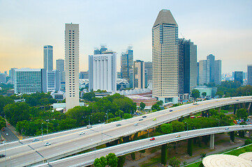 Image showing Skyline of modern metropolis, Singapore