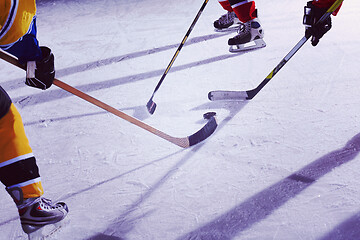 Image showing teen ice hockey sport  players in action