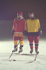 Image showing teen girls ice hockey players portrait