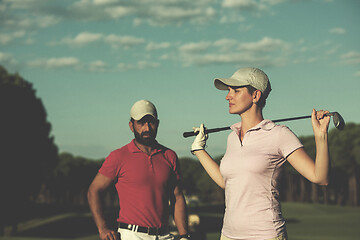 Image showing portrait of couple on golf course