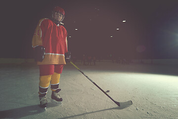 Image showing teen girl  ice hockey player portrait