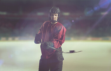 Image showing hockey player portrait