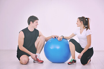 Image showing young people group in fitness club