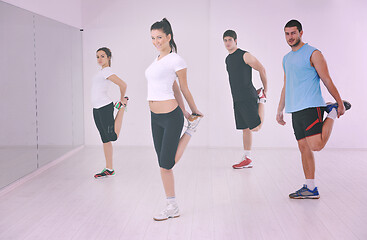 Image showing young people group in fitness club