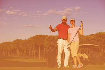 Image showing portrait of couple on golf course