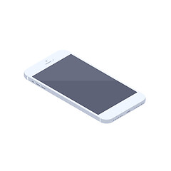 Image showing Isometric white smartphone isolated illustration.