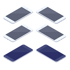 Image showing Isometric smartphone kit isolated on white background.