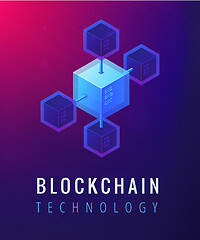 Image showing Isometric blockchain technology concept.