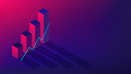 Image showing Isometric cryptocurrency exchange trading concept.