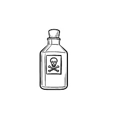 Image showing Poison hand drawn outline doodle icon.