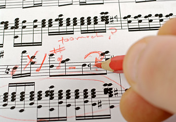 Image showing music notes composing