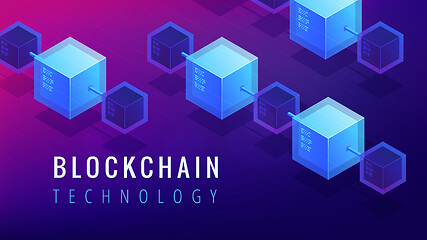 Image showing Isometric blockchain technology concept.