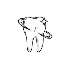 Image showing Tooth health and dental care hand drawn outline doodle icon.