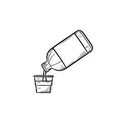 Image showing Mouth rinse hand drawn outline doodle icon.