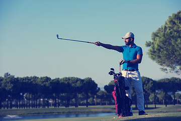 Image showing golfer  portrait at golf  course