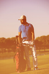 Image showing golfer  portrait at golf  course