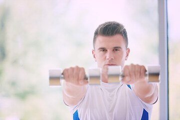 Image showing man exercise with weights