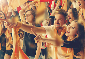 Image showing stadium soccer fans emotions portrait