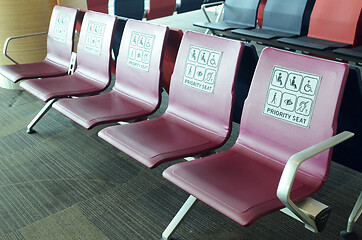 Image showing Empty priority seats in international airport