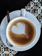 Image showing Love shape in a cup of coffee 