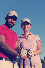 Image showing portrait of couple on golf course