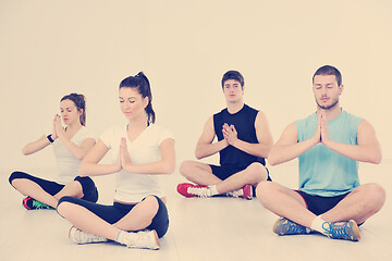 Image showing young people group in fitness club