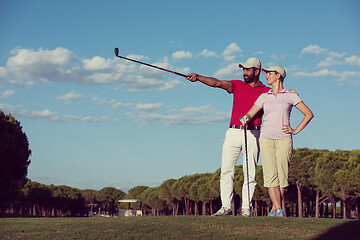 Image showing portrait of couple on golf course