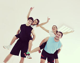 Image showing young people group in fitness club