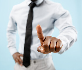 Image showing Businessman hand touching empty virtual screen