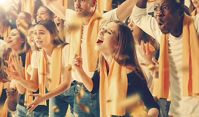 Image showing stadium soccer fans emotions portrait