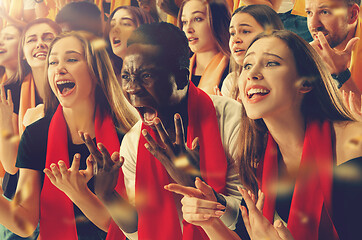 Image showing stadium soccer fans emotions portrait