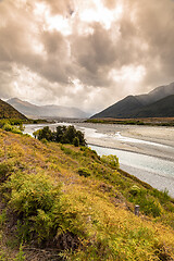 Image showing dramatic landscape scenery Arthur\'s pass in south New Zealand