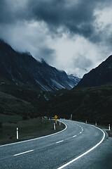 Image showing driving by night New Zealand south island