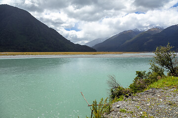 Image showing riverbed landscape scenery in south New Zealand