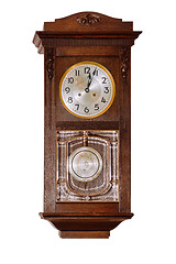 Image showing Old clock over white