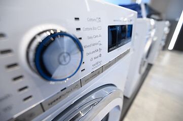 Image showing Closeup of a control panel of modern washing machine