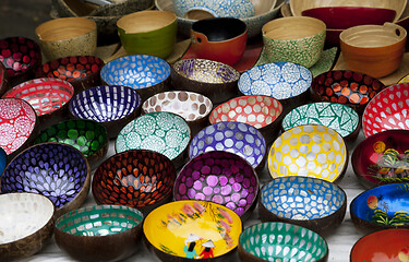 Image showing Decorative Vietnamese coconut bowls