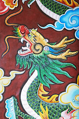 Image showing Dragon decoration of a temple in Vietnam