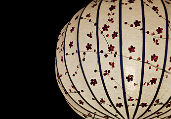 Image showing White Chinese lantern over black background