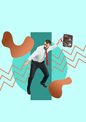 Image showing Businessman with briefcase, start up business concepts.