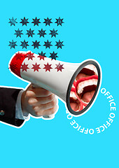 Image showing Business man screaming with a megaphone