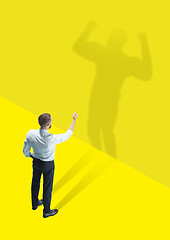 Image showing Businessman and his shadow, business concepts.