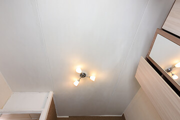 Image showing Old plaster whitewashed ceiling in the apartment