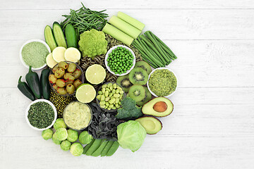 Image showing Vegan Green Food for a Healthy Diet