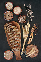 Image showing High Fibre Bread and Cereals