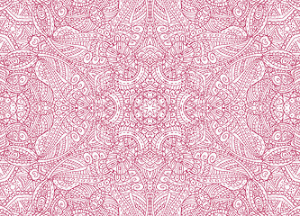 Image showing Abstract concentric outline pink pattern