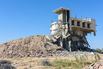 Image showing The destroyed illegally constructed building of the hotel complex